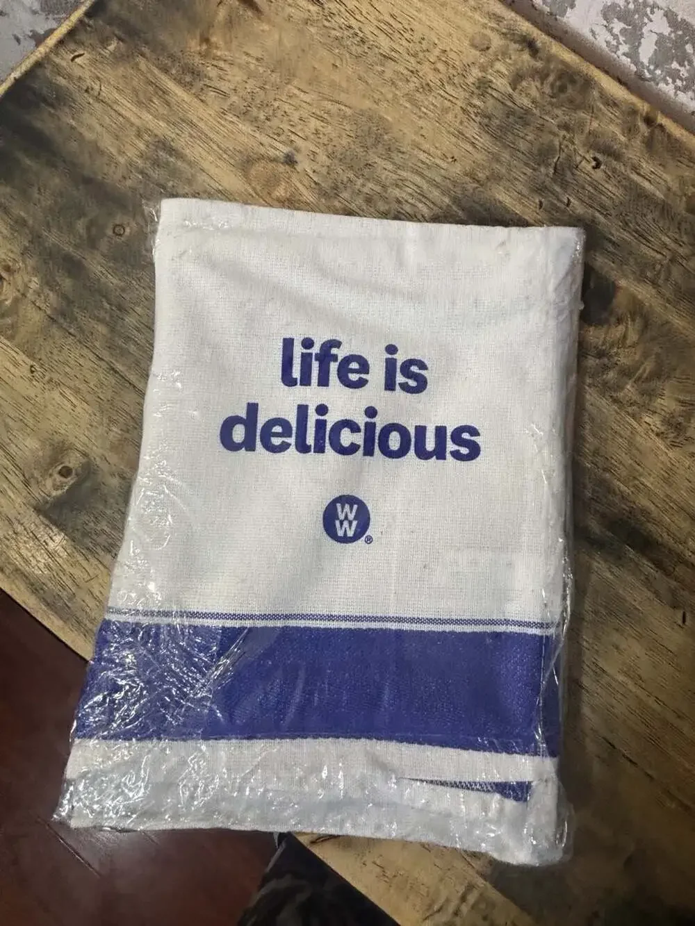 WW Weight Watchers Linen Kitchen Towel Set Cook Happy Life Is Delicious